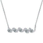 S925 Sterling Silver Moissanite Wind Spiral Roll Pendant Necklace