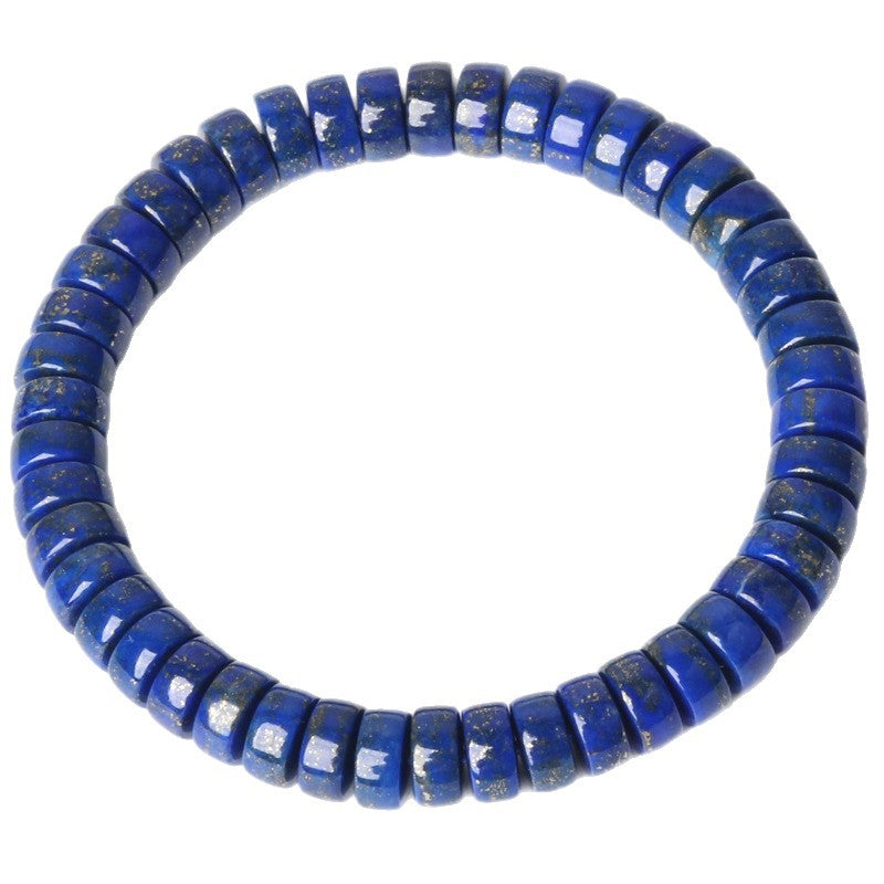 Natural Afghan Lapis Lazuli Bracelet with Straight-Cut Spacer Beads
