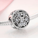 S925 Sterling Silver Loving Heart Hollow Zircon Jeweled Pendant