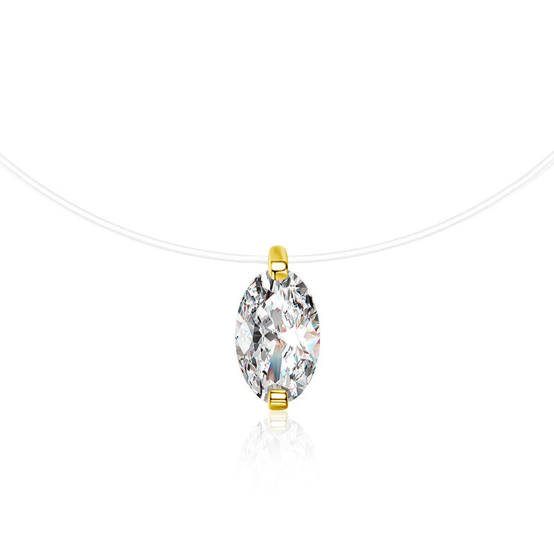 S925 Sterling Silver Moissanite Egg-Shaped Pendant Necklace