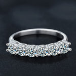 S925 Sterling Silver Six Moissanite Eternity Ring
