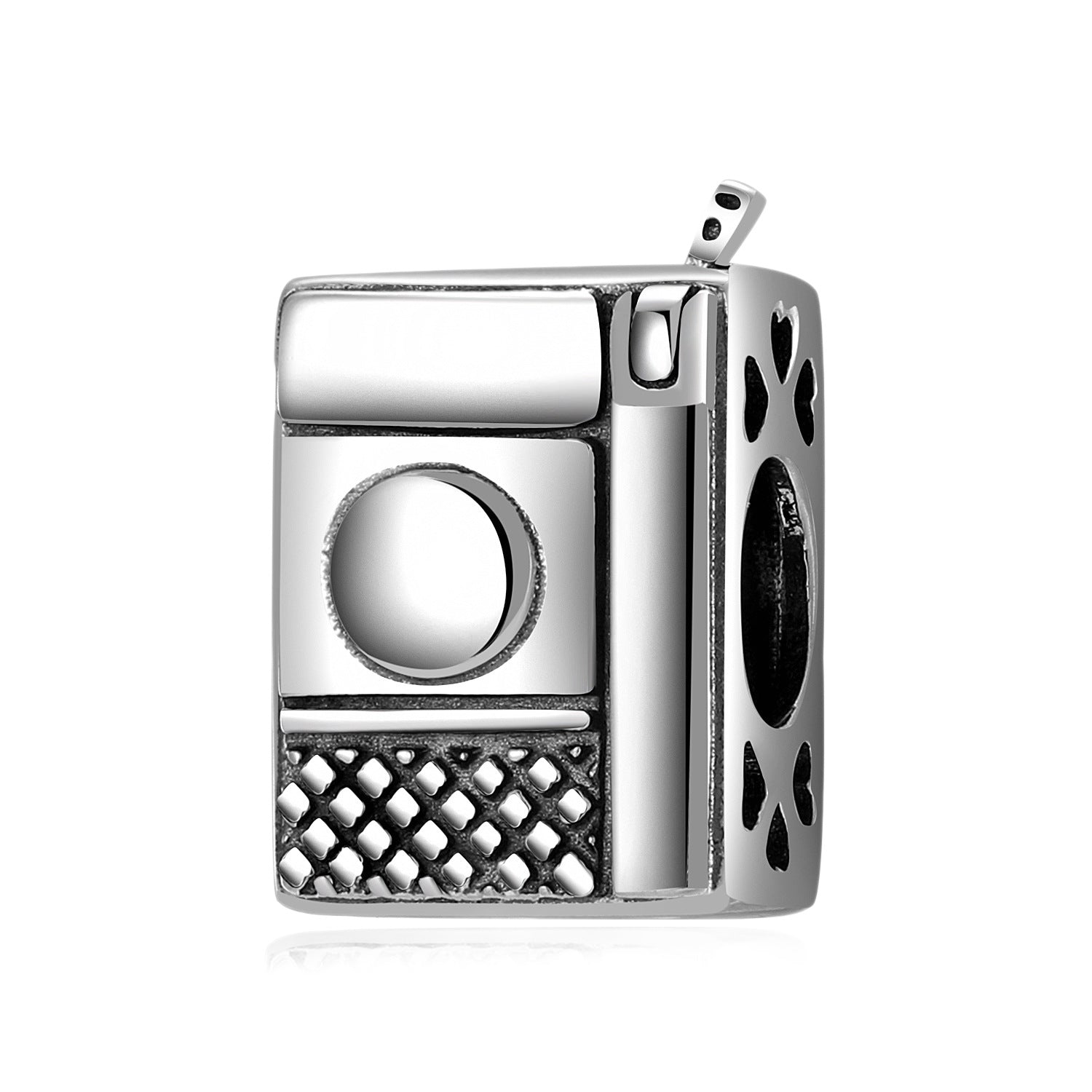 S925 Sterling Silver Camera Shape Bead Pendant