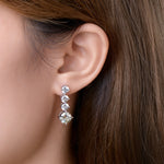 s925 sterling silver classic four claw Moissanite earrings