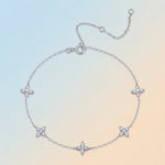 S925 Silver Moissanite Five-Flower Bracelet