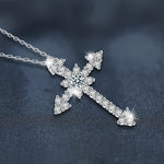 S925 Sterling Silver Moissanite Full Inlaid Cross Pendant Necklace
