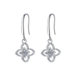 Four-Leaf Clover Earrings — 925 Sterling Silver & Moissanite Jewelry