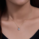 S925 Sterling Silver Sky Blue Topaz Necklace