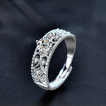 925 Sterling Silver Moissanite Hollow Out Ring