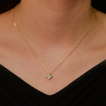 S925 Sterling Silver Zircon Inlaid Four Leaf Clover Necklace
