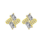 S925 sterling silver rectangular moissanite stud earrings