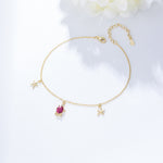 S925 Sterling Silver Sea Turtle Starfish Pendant Anklet