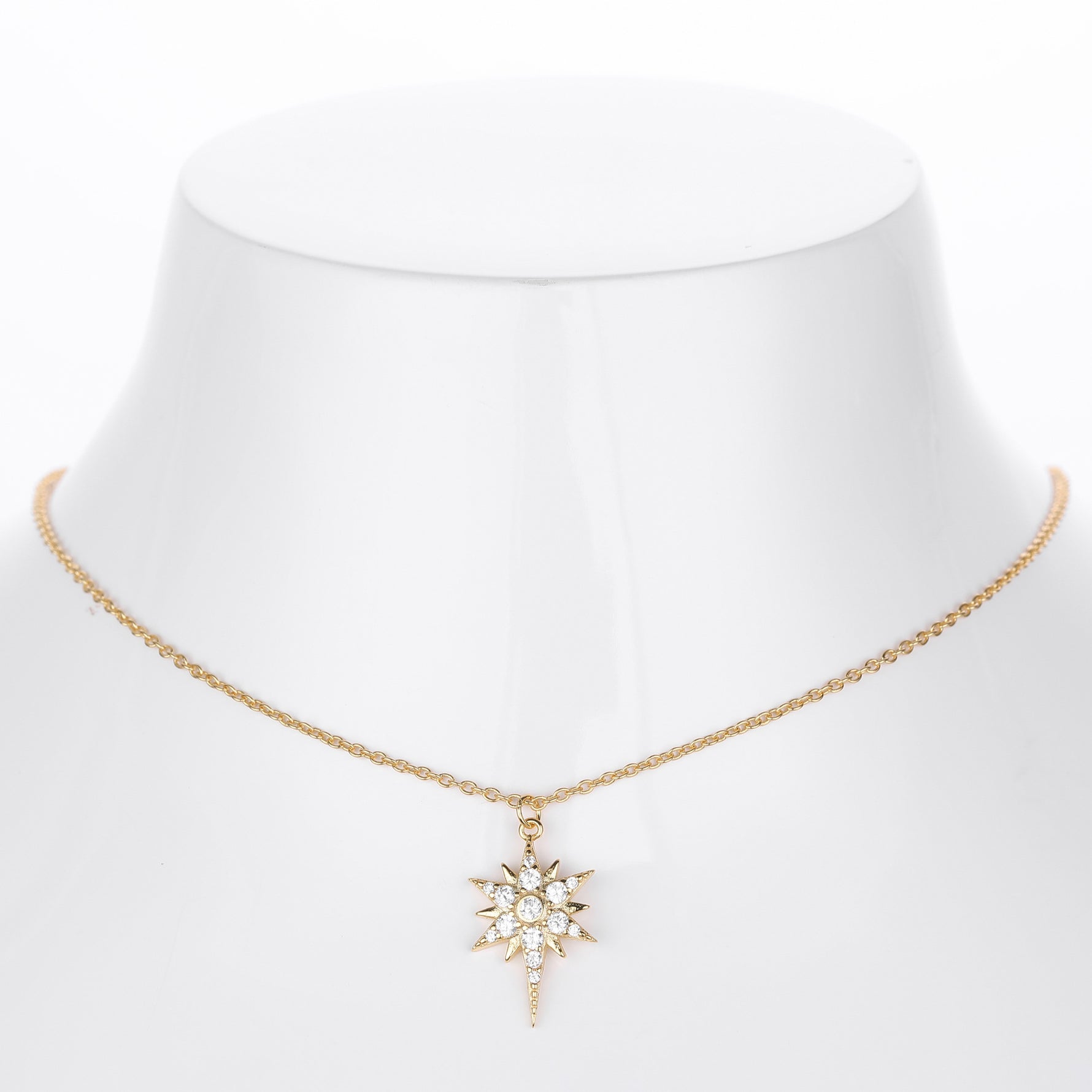 S925 Sterling Silver Zircon Star Necklace