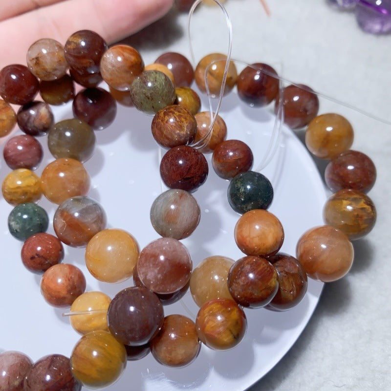 Natural Multi-colored Rabbit Fur Quartz Bracelet