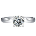 S925 Silver Four-Prong Moissanite Ring