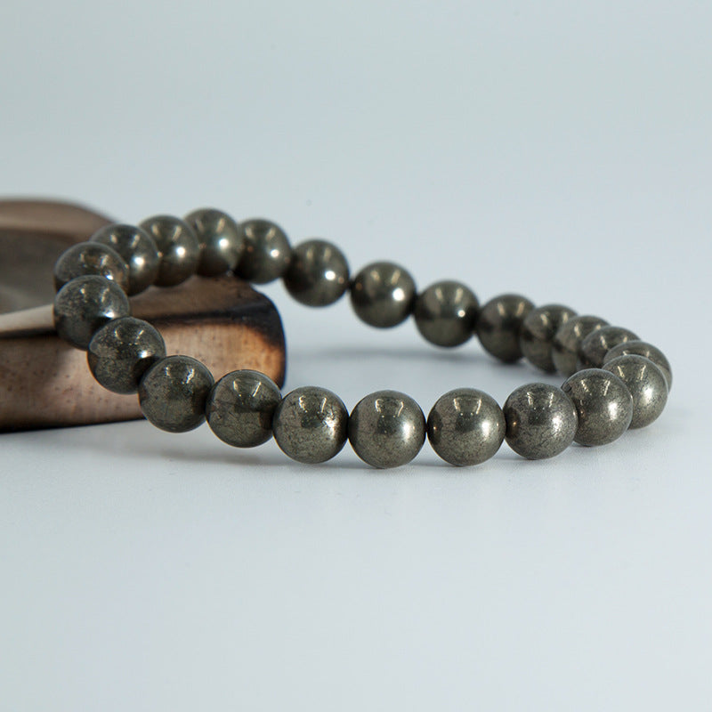 Natural Pyrite Bead Bracelet