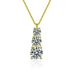 S925 sterling silver Moissanite Three lifetimes Necklace