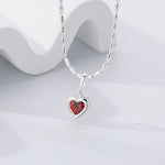 925 Sterling Silver Heart-Shaped Zirconia Pendant