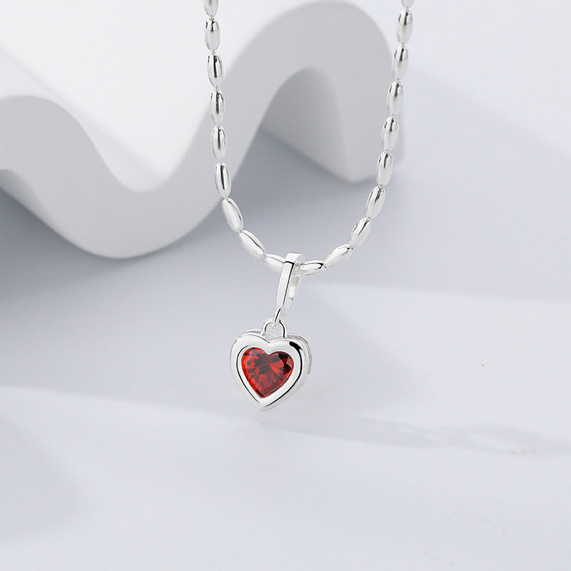 925 Sterling Silver Heart-Shaped Zirconia Pendant