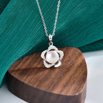 S925 Sterling Silver Moissanite Natural Pearl Pendant Necklace
