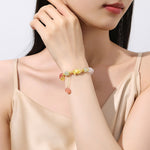 S925 Silver Gradient Agate Lotus Design Bracelet for Women