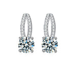 Moissanite Stud Earrings — 925 Sterling Silver, Sophisticated & Minimalist Style, Four-Prong Setting