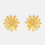 S925 Sterling Silver Daisy Zircon Inlaid Earrings