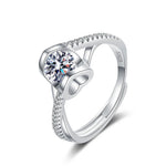 S925 Sterling Silver “Angel‘s Kiss” Moissanite Engagement Ring