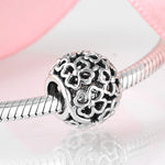 S925 Sterling Silver Hollow Out Four-Leaf Clover Beaded DIY Bracelet Accessories Fashion Jewelry