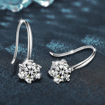 Moissanite Classic Six-Prong Earrings in 925 Sterling Silver