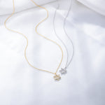 S925 Sterling Silver with Shiny Zircon Six-Pointed Star Pendant Necklace