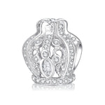 S925 Sterling Silver Hollow Zircon Crown Pendant