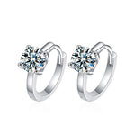 S925 Sterling Silver Moissanite Classic Four-Prong Stud Earrings