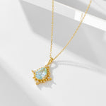 S925 Sterling Silver Drop-Shaped Sky Blue Topaz Pendant Necklace