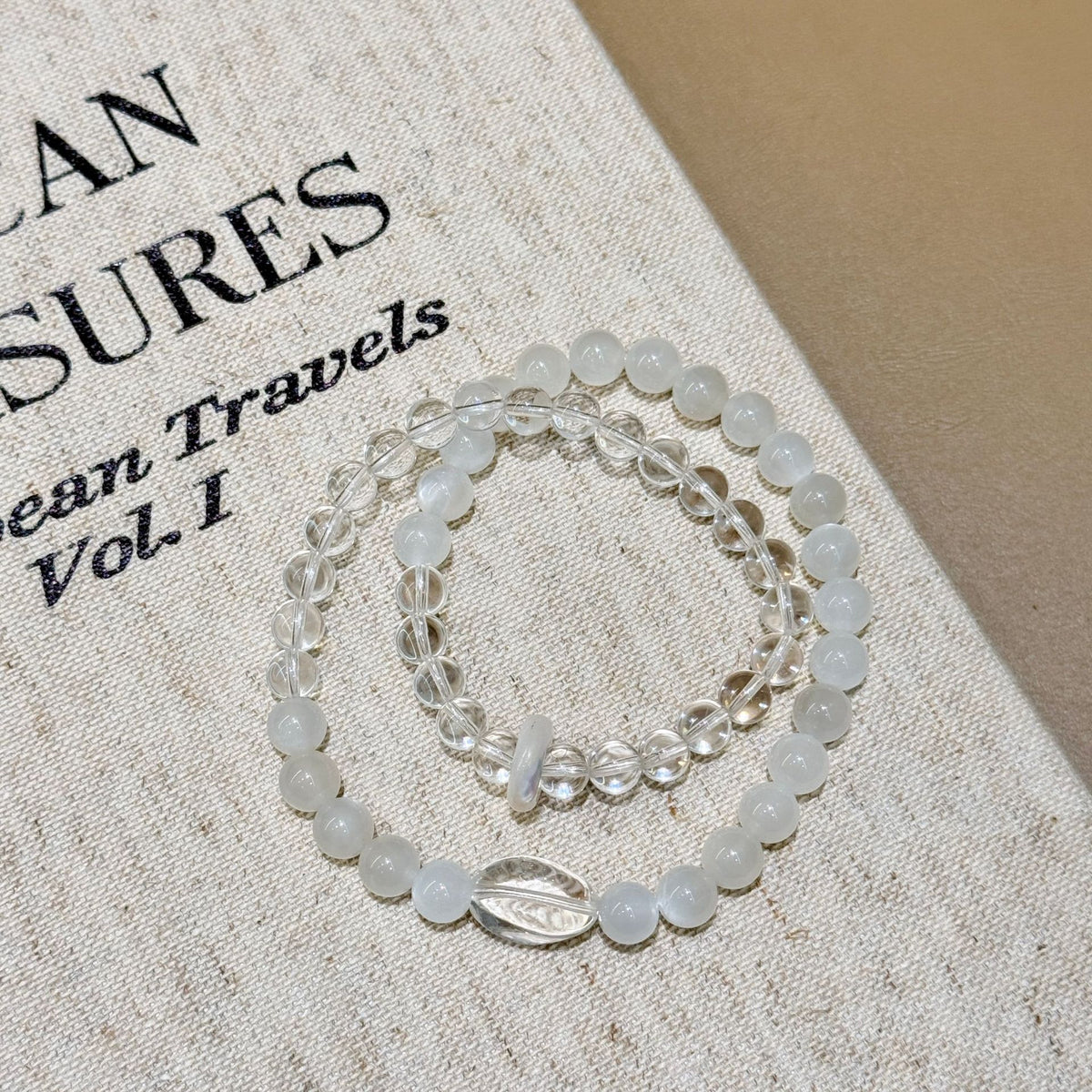 Natural Double-Strand White Crystal Bracelet