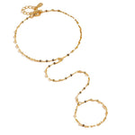 925 Silver Super Shiny Tile Chain Finger Chain Bracelet