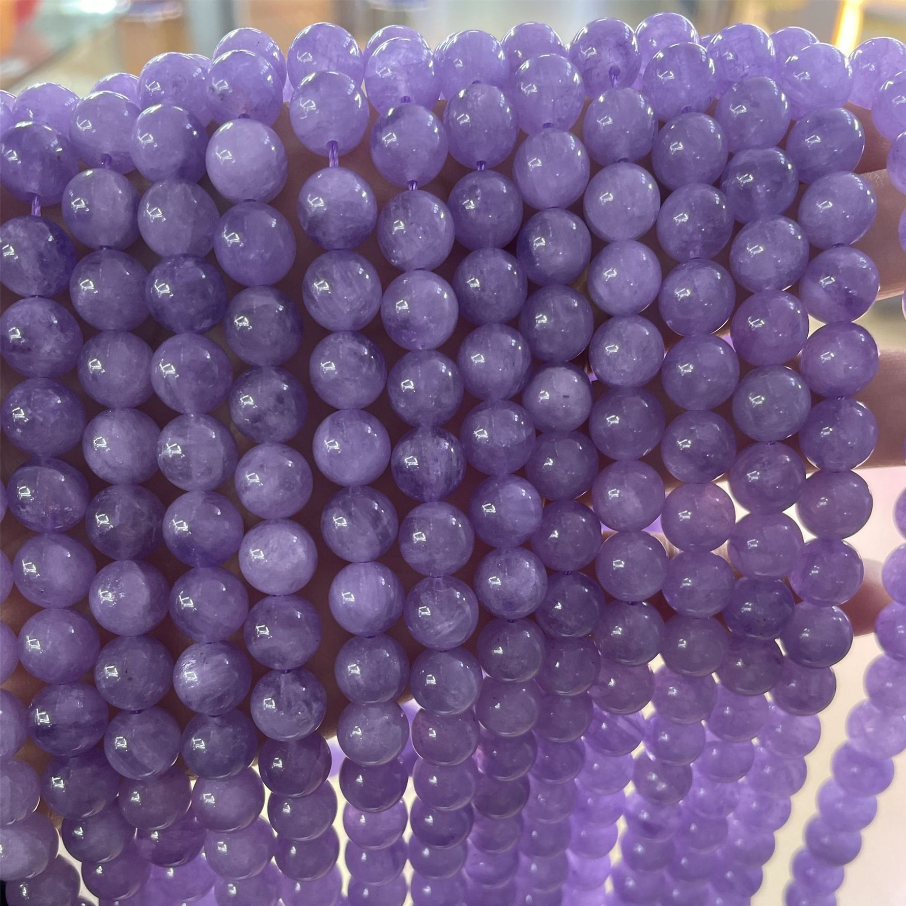 Round Amethyst Beads with Straight Holes for DIY Jewelry Making