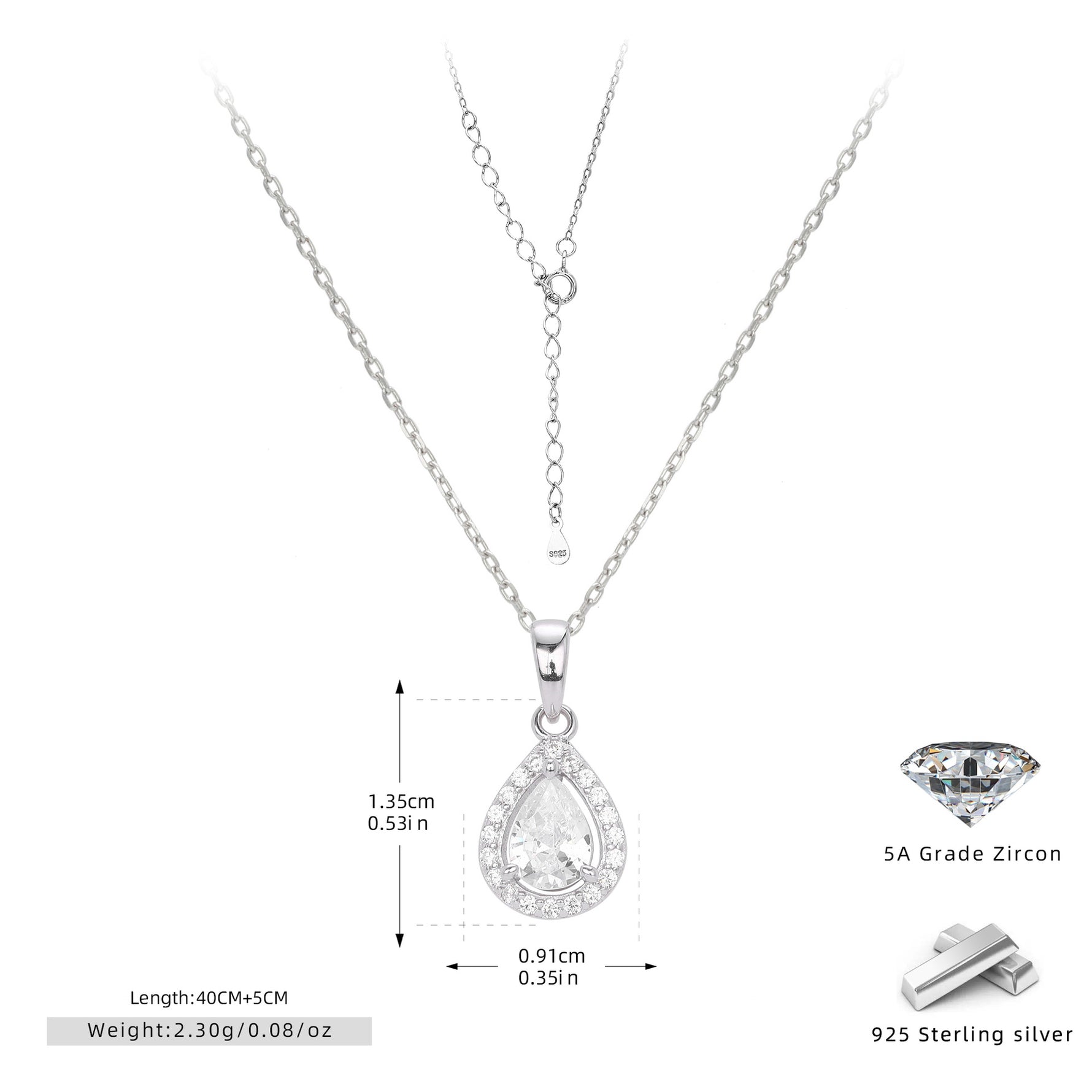 Double-layer zircon earrings and affordable luxury zircon necklace
