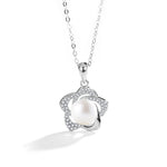S925 Sterling Silver Moissanite Natural Pearl Pendant Necklace