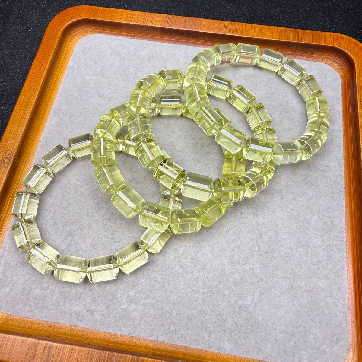 Natural Lemon Citrine Faceted Barrel Beads