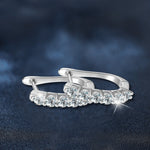 925 Sterling Silver U-Shaped Moissanite Single-Row Stud Earrings