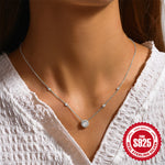 S925 Sterling Silver Necklace with Zircon Star Accents