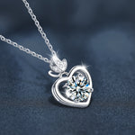 S925 Sterling Silver Moissanite Four-Claw Pendant Necklace