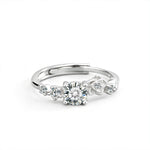 S925 Sterling Silver Moissanite Rose Ring