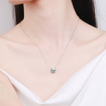 S925 Sterling Silver Moissanite Simple and Light Luxury Classic Four-Prong Necklace