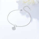 S925 Sterling Silver Zircon Inlaid Shell Pendant Anklet