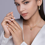 S925 Silver Gold-Plated Moissanite Ring