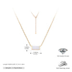 Rectangular colored zircon s925 sterling silver December birthstone collar necklace