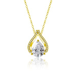 S925 Sterling Silver Moissanite Water Drop Heart of the Ocean Pendant Necklace