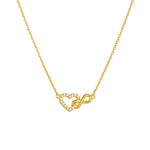 S925 Sterling Silver Lucky 8-Word Unlimited Heart-Shaped Zircon Necklace