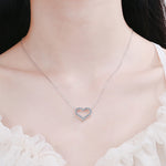 S925 Sterling Silver Moissanite Heart-Shaped Necklace